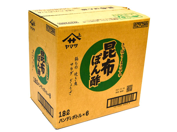 ヤマサ）昆布ポン酢　1.8Ｌ×6　ケース販売