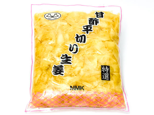 MMK）甘酢生姜　平切り特選　白　1kg×10　ケース販売【送料別途/代引き不可】