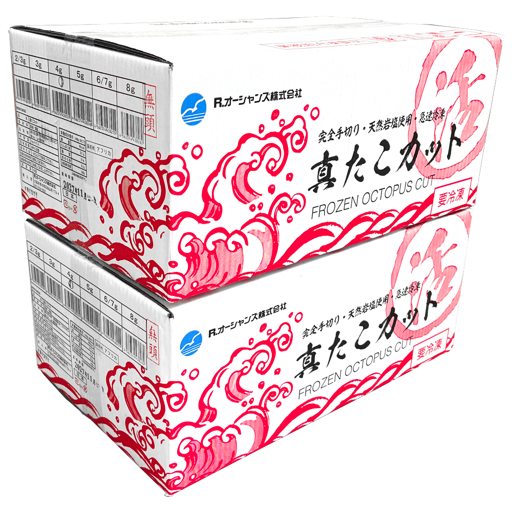 【佐川急便発送 (沖縄県を除く) 】　無頭）真たこカット【 4ｇ 】　 1kg×10pc×２合 / ２ケース販売