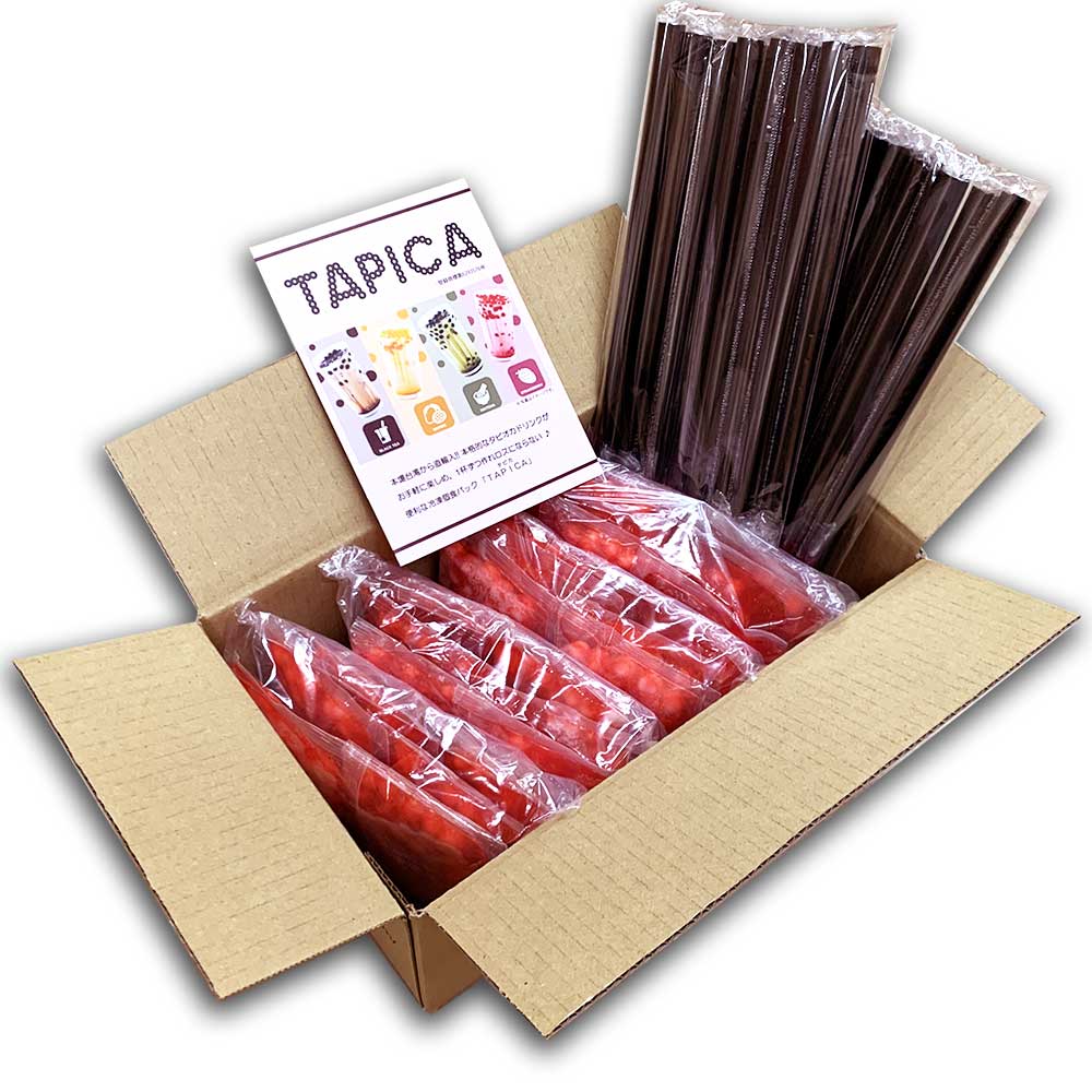 【バラエティーセット】冷凍タピオカ個食パック <<TAPICA>>　いちごミルクonly / ２４パック　【送料無料商品】