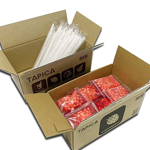 業務用タピオカ 冷凍個食パック【TAPICA】いちご 30パック販売 ※ストロー30本付き